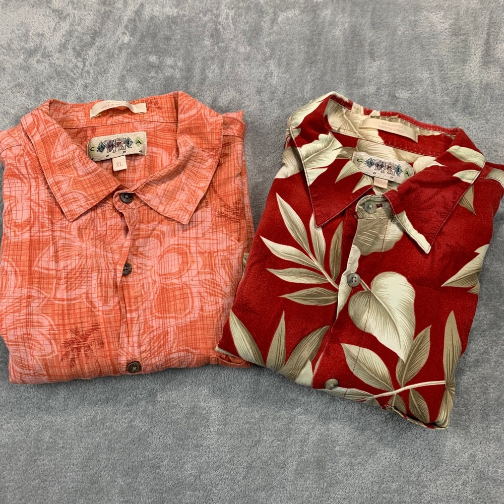 Campia Lot-of-2 Hawaiian Shirt Tropical Floral Rayon Button Up Short Sleeve XL - Picture 1 of 14